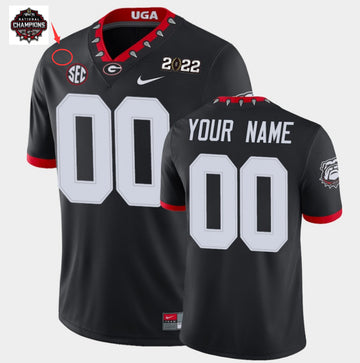 Custom Georgia Bulldogs black jersey