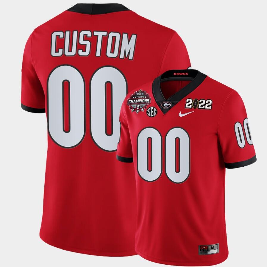 Custom Georgia Bulldogs red jersey