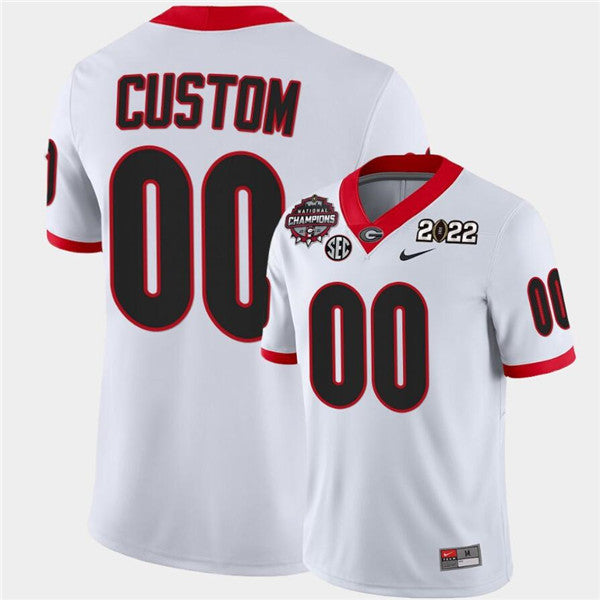 Custom Georgia Bulldogs white jersey