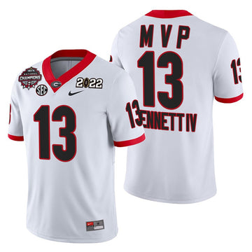 Stetson Bennett Georgia Bulldogs white jersey
