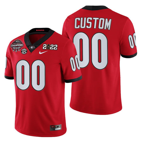 Custom Georgia Bulldogs red jersey