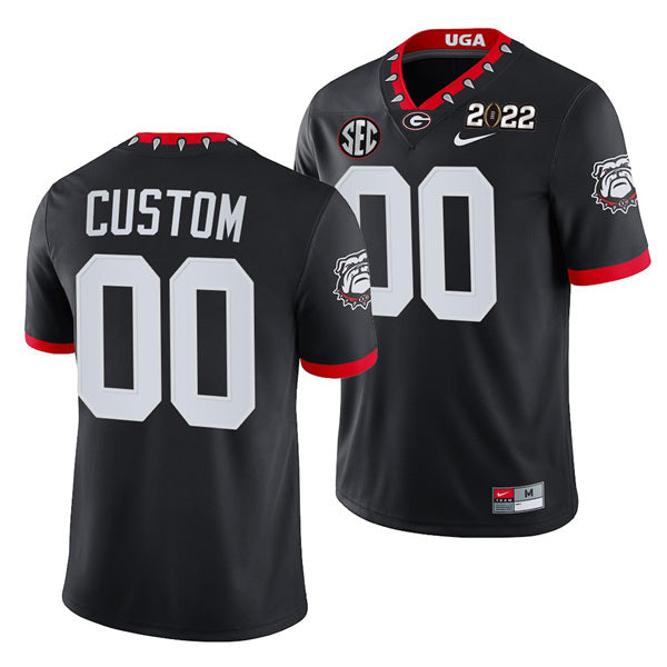 Custom Georgia Bulldogs black jersey