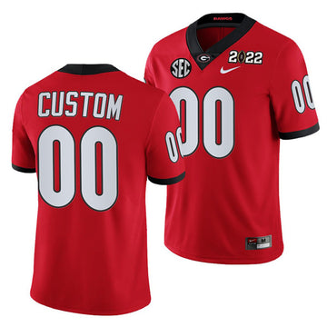Custom Georgia Bulldogs red jersey