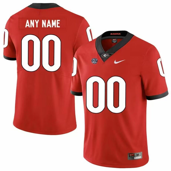 Custom Georgia Bulldogs red jersey