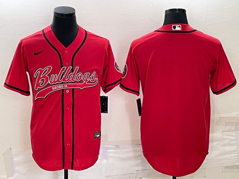 Custom Georgia Bulldogs red jersey