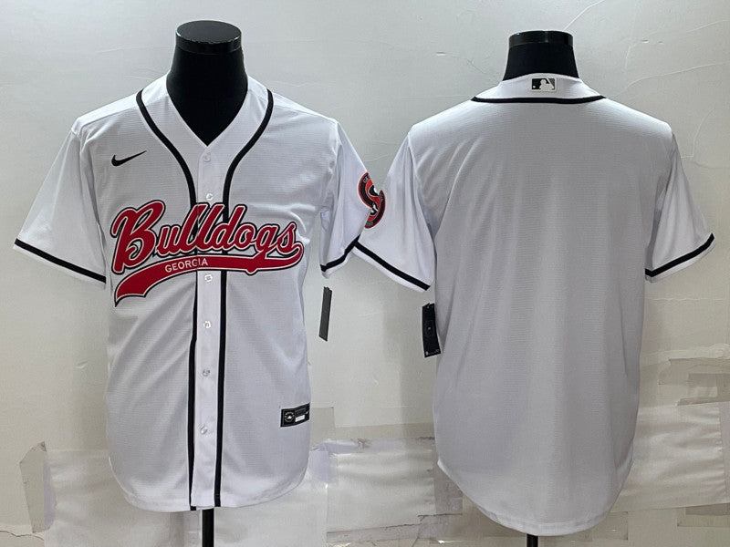 Custom Georgia Bulldogs white jersey