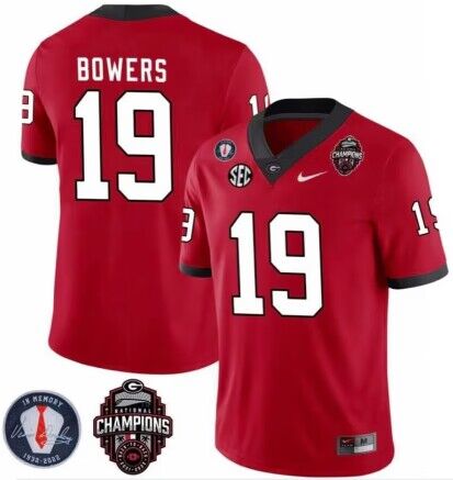 Custom Georgia Bulldogs red jersey
