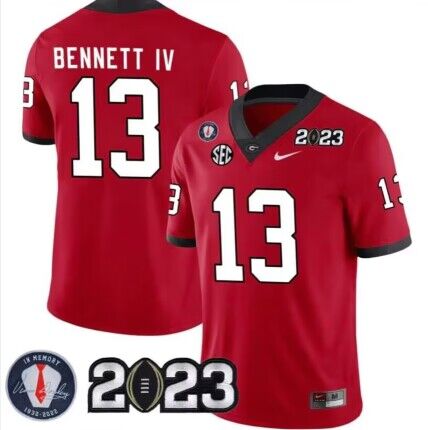 Custom Georgia Bulldogs red jersey