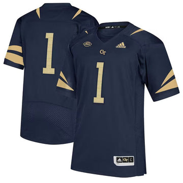 Custom Georgia Tech Yellow Jackets navy jersey