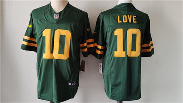 Jordan Love Green Bay Packers green Color Rush jersey