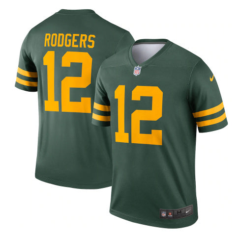 Aaron Rodgers Green Bay Packers green Legend jersey
