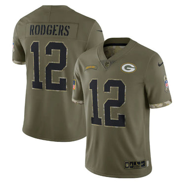 Aaron Rodgers Green Bay Packers green Salute To Service jersey