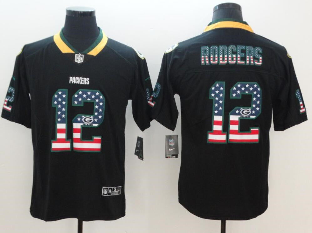 Aaron Rodgers Green Bay Packers green Color Rush jersey