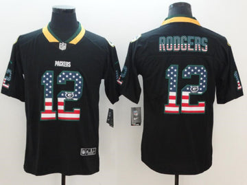 Aaron Rodgers Green Bay Packers green Color Rush jersey