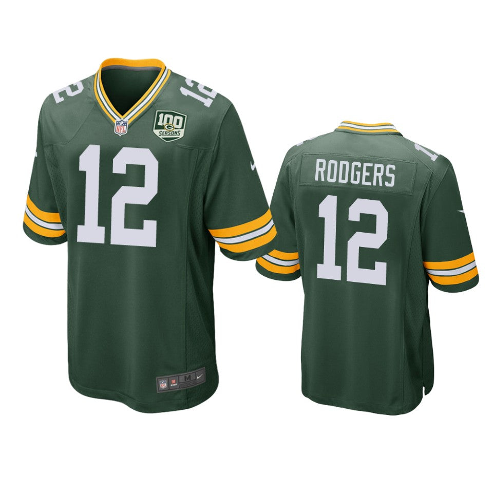 Aaron Rodgers Green Bay Packers green Game jersey