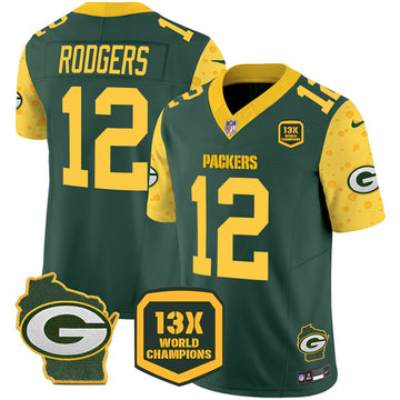 Aaron Rodgers Green Bay Packers green FUSE jersey