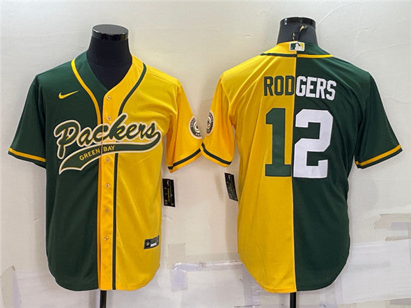 Aaron Rodgers Green Bay Packers green Split jersey