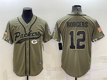 Aaron Rodgers Green Bay Packers green Salute To Service jersey