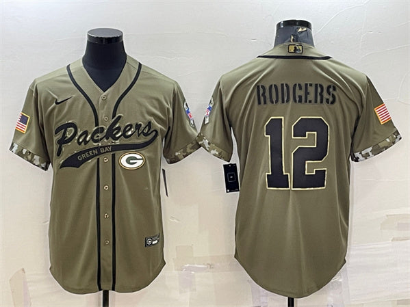 Aaron Rodgers Green Bay Packers green Salute To Service jersey