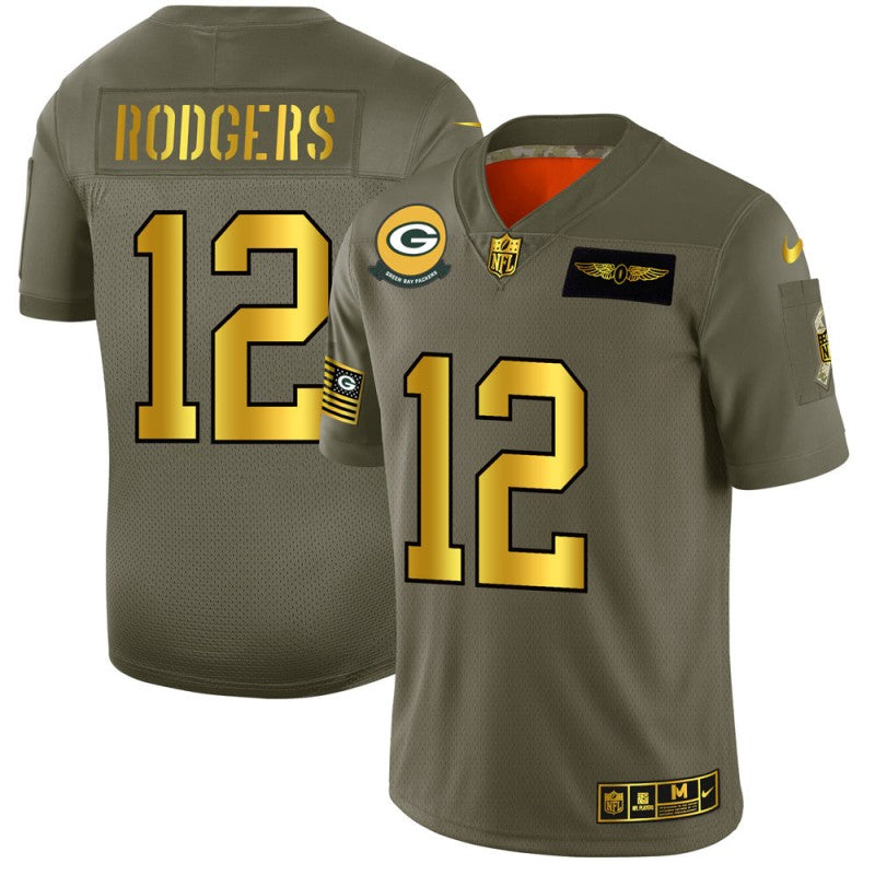 Aaron Rodgers Green Bay Packers green Salute To Service jersey