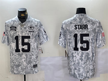 Bart Starr Green Bay Packers green Salute To Service jersey