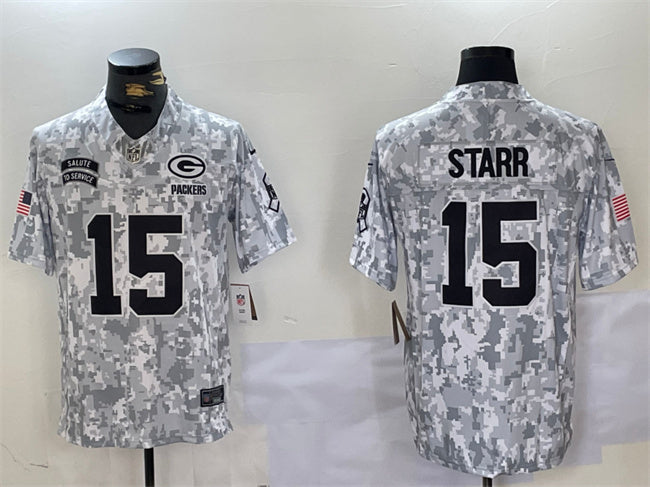 Bart Starr Green Bay Packers green Salute To Service jersey