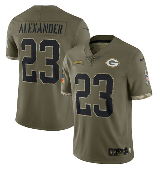 Jaire Alexander Green Bay Packers green Salute To Service jersey
