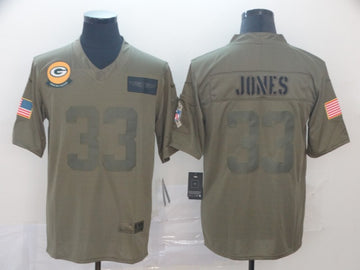 Aaron Jones Green Bay Packers green Salute To Service jersey