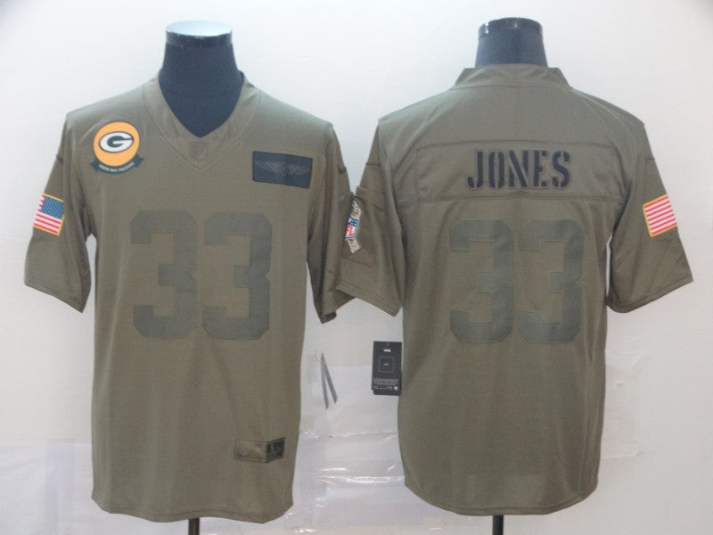 Aaron Jones Green Bay Packers green Salute To Service jersey