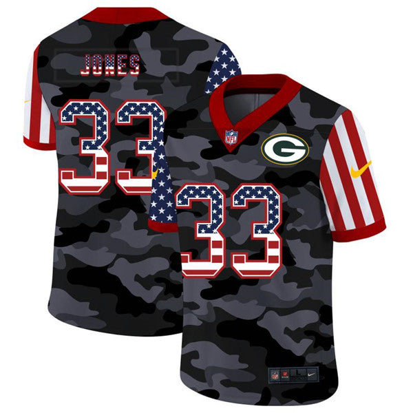 Aaron Jones Green Bay Packers green Camo jersey
