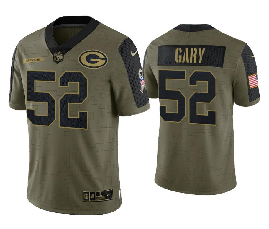 Rashan Gary Green Bay Packers green Salute To Service jersey