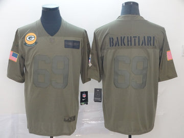 David Bakhtiari Green Bay Packers green Salute To Service jersey