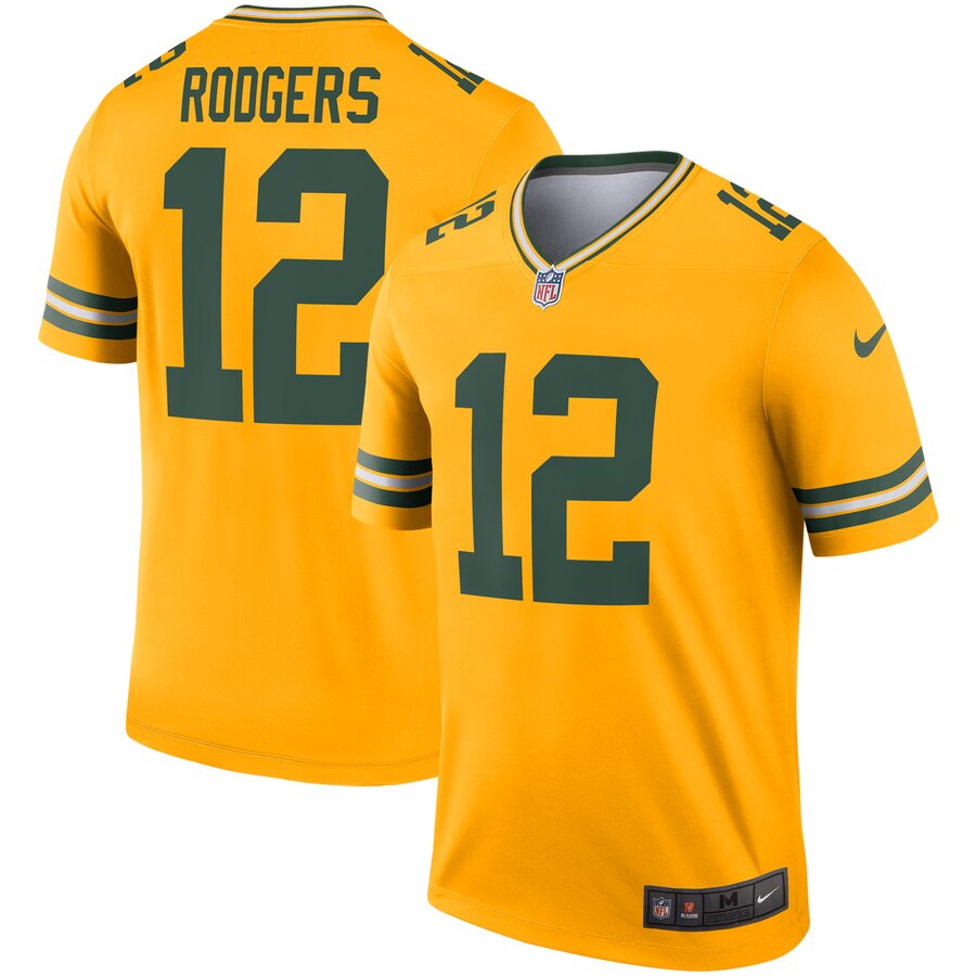 Aaron Rodgers Green Bay Packers green Inverted Legend jersey