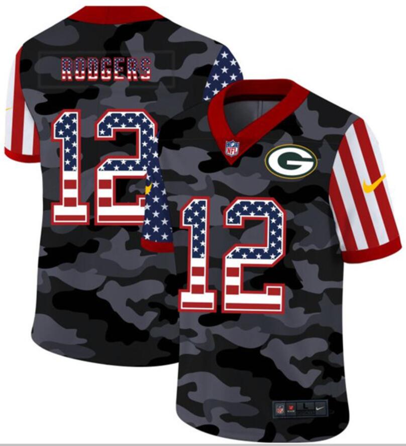 Custom Green Bay Packers green Camo jersey