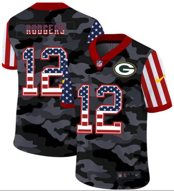 Custom Green Bay Packers green Camo jersey