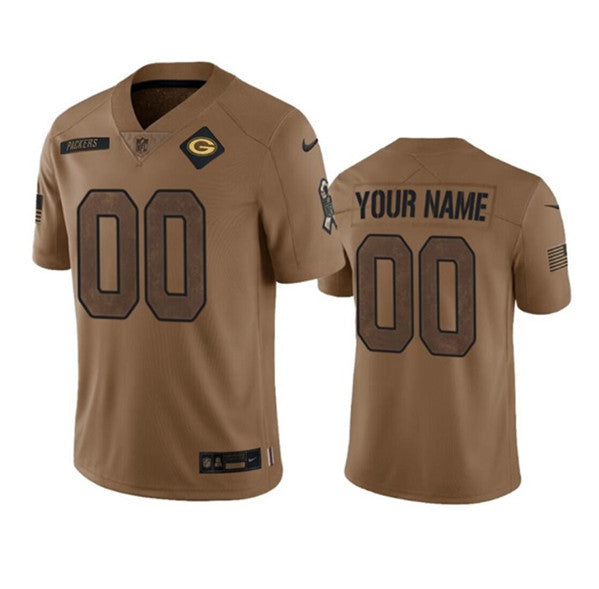 Custom Green Bay Packers green Salute To Service jersey