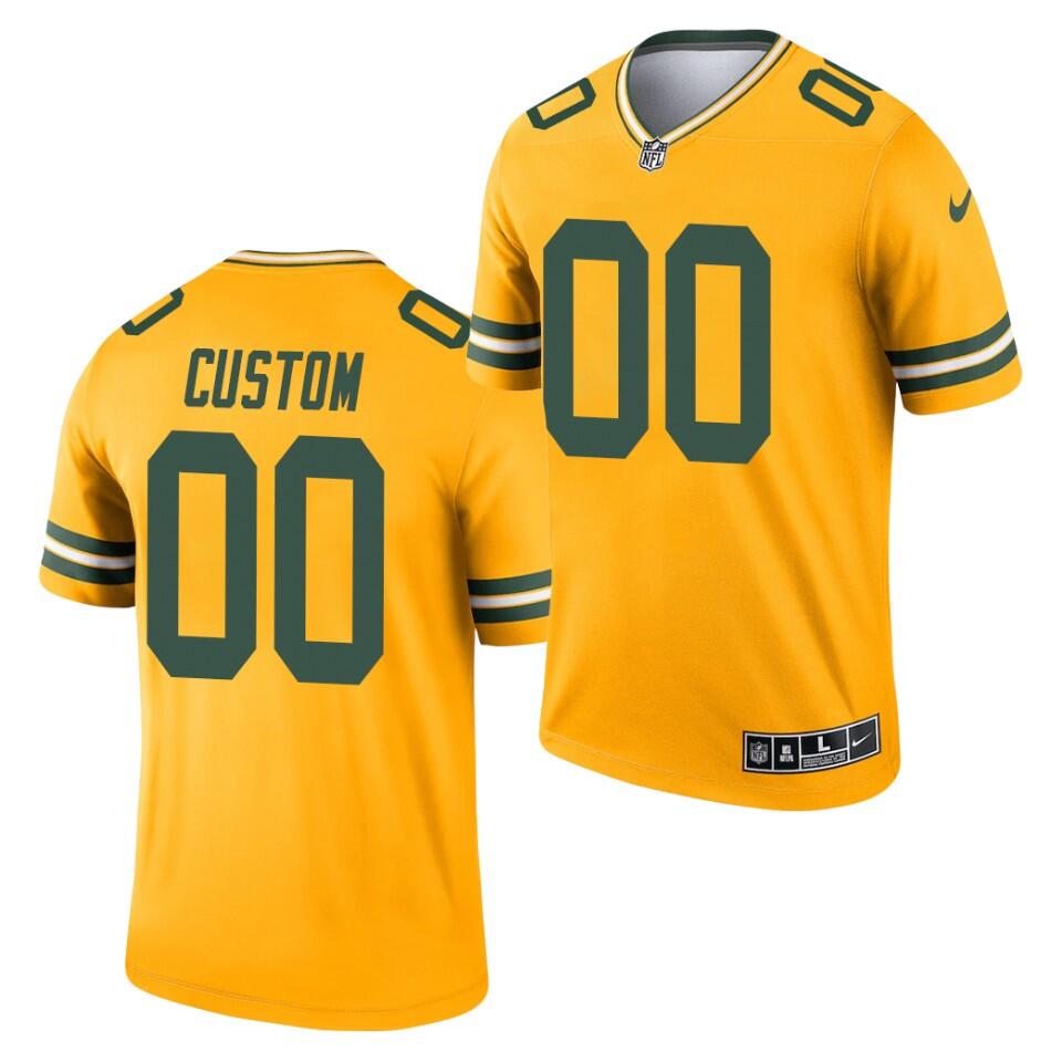 Custom Green Bay Packers green Inverted Legend jersey