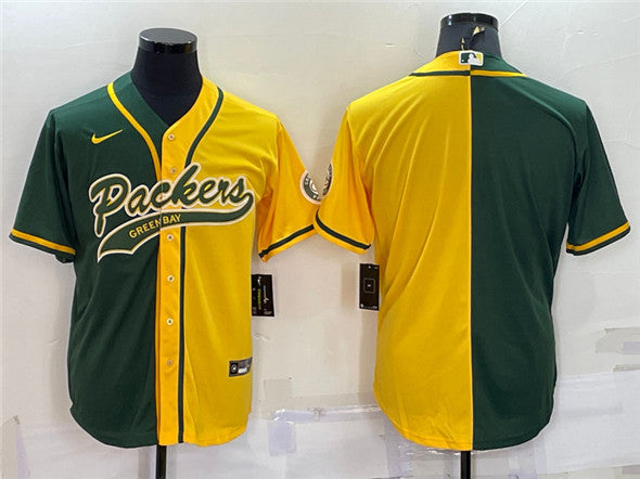 Custom Green Bay Packers green Split jersey
