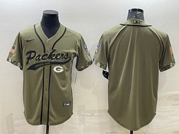 Custom Green Bay Packers green Salute To Service jersey