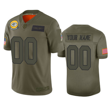 Custom Green Bay Packers green Salute To Service jersey