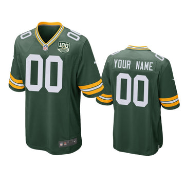 Custom Green Bay Packers green Game jersey