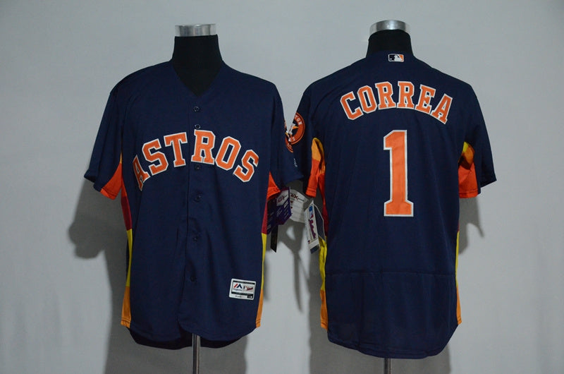 Carlos Correa Majestic Houston Astros navy Alternate jersey
