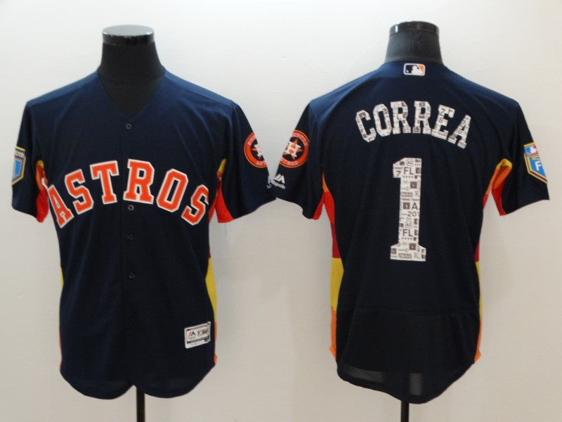 Carlos Correa Houston Astros navy jersey