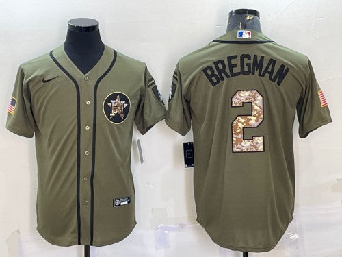 Alex Bregman Houston Astros olive Salute To Service jersey