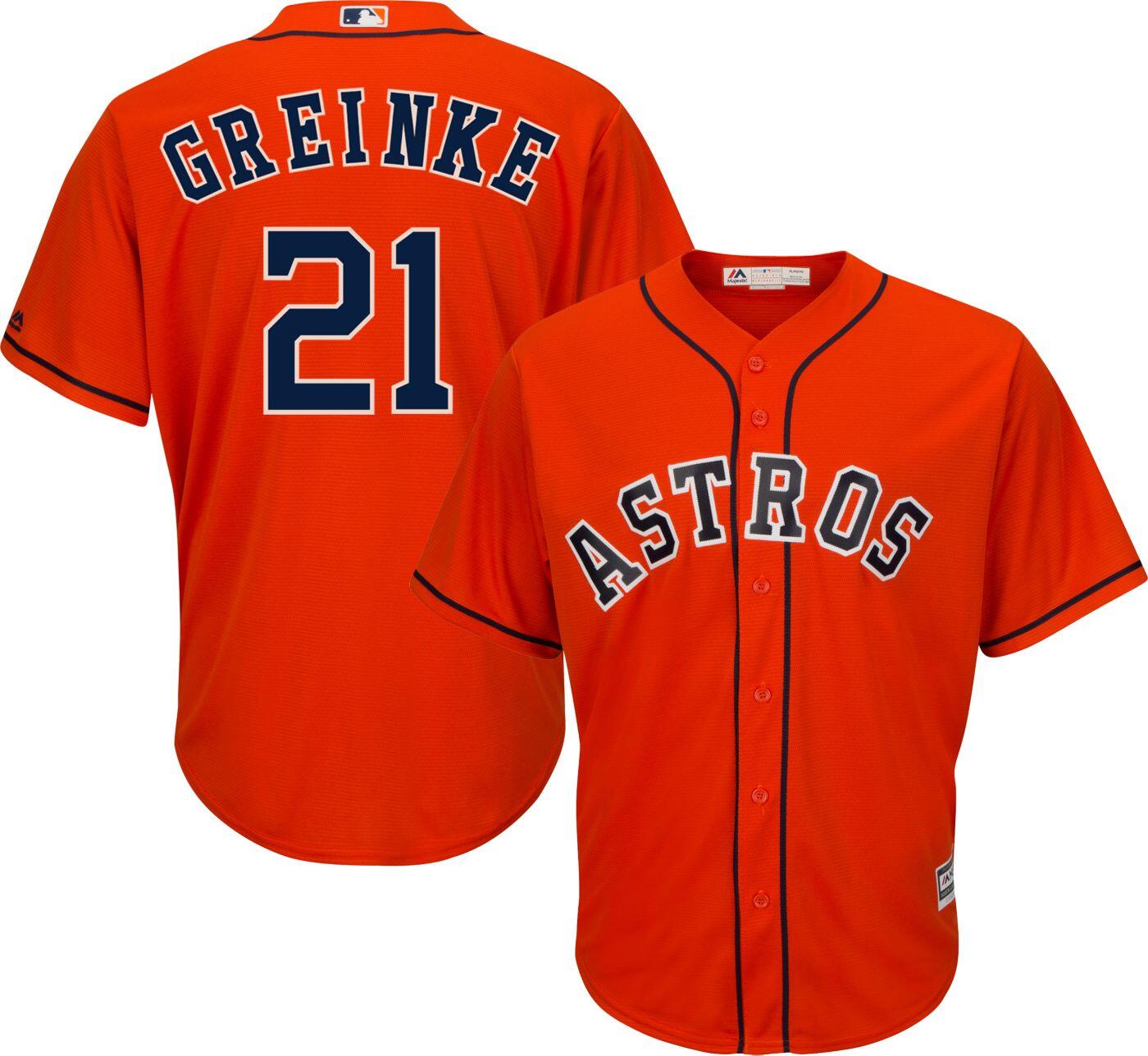 Zack Greinke Majestic Houston Astros orange jersey