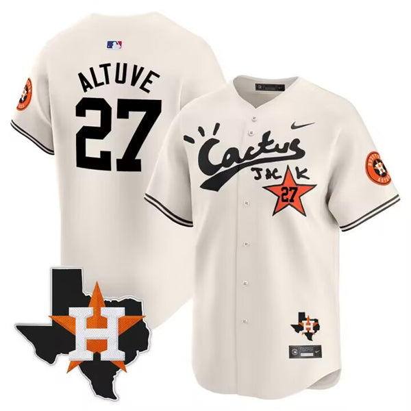 Jose Altuve Houston Astros cream jersey