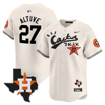 Jose Altuve Houston Astros cream jersey