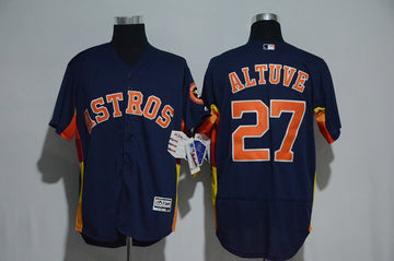 Jose Altuve Majestic Houston Astros navy Alternate jersey
