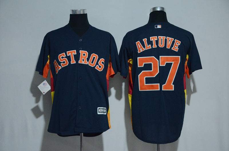 Jose Altuve Majestic Houston Astros navy Alternate jersey