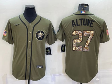 Jose Altuve Houston Astros olive Salute To Service jersey